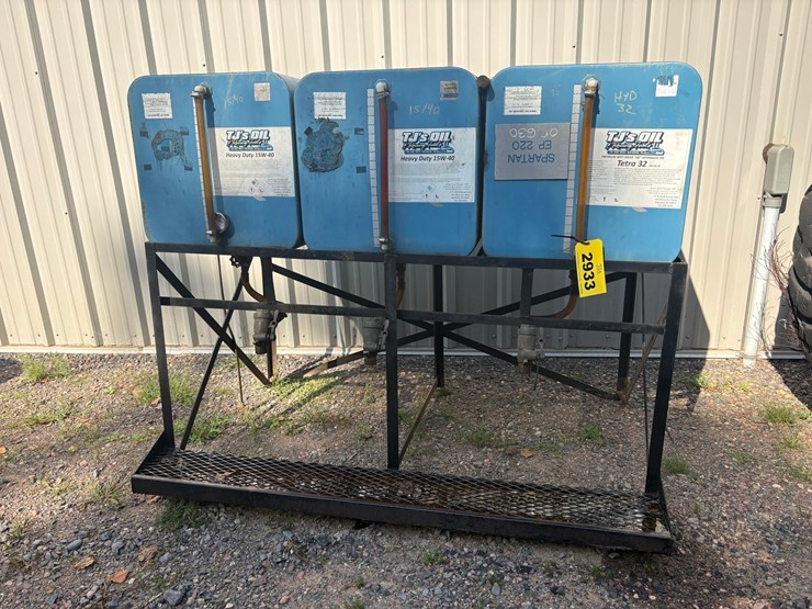 #2933-•-(2)-oil-containers,-(1)-hydraulic-container-w/-stand-image-1
