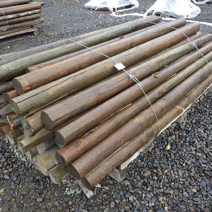 Round Wooden Fence Posts 8'L