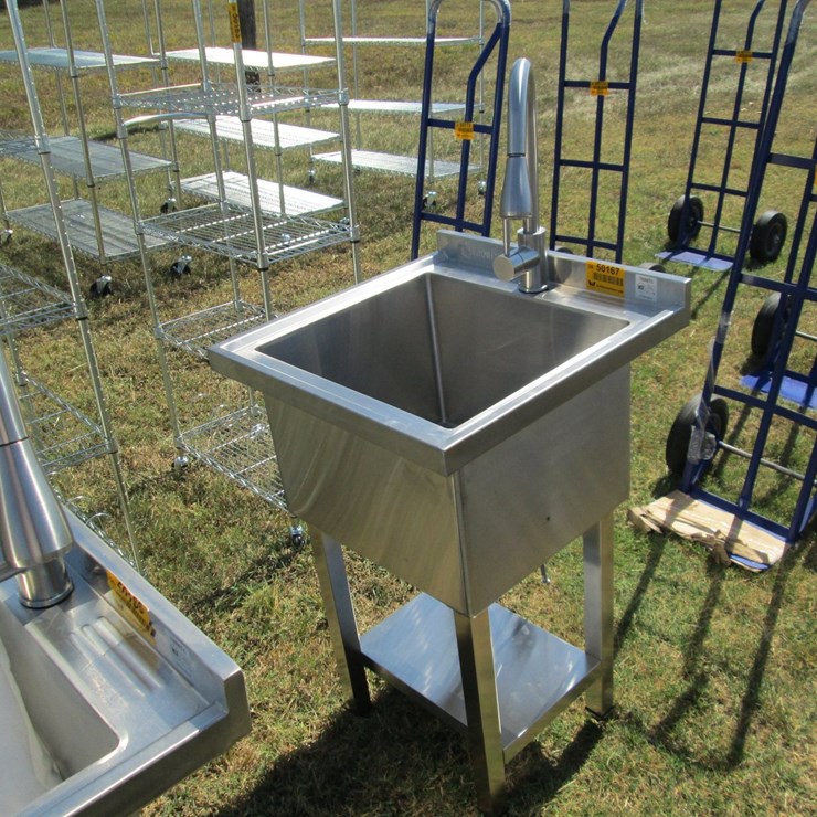 #50167 • Unused Trinity 21.5" x 22" Stainless Steel Single Basin Sink with Faucet INV#50167