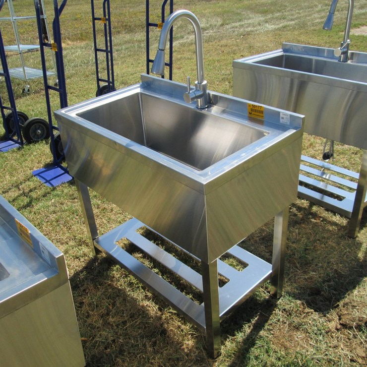 #50177 • Trinity 3' x 20" Stainless Steel Large Capacity Single Basin Sink with Faucet INV#50177