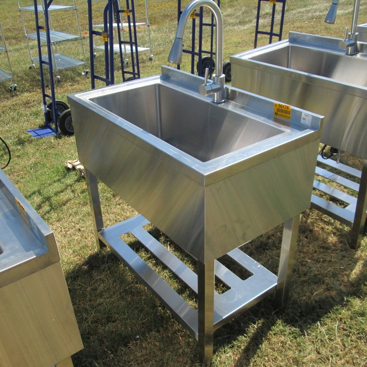 #50176 • Trinity 3' x 20" Stainless Steel Large Capacity Single Basin Sink with Faucet INV#50176