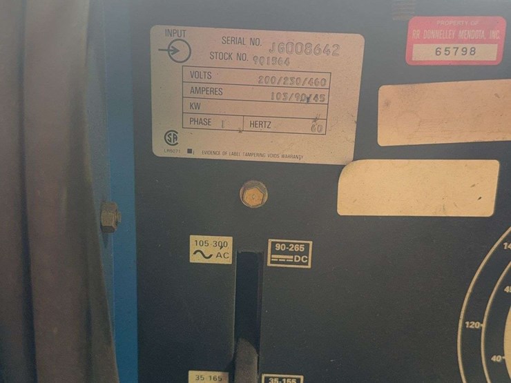 miller-dialarc-250-ac/dc-constant-current-arc-welding-power-source-with-leads,-s/n:-jg008642,-1ph,-200/230/460v,-does-have-3phase-plug-image-6