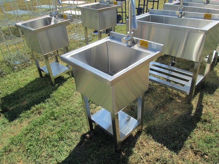 #50174-•-unused-trinity-21.5"-x-22"-stainless-steel-single-basin-sink-with-faucet-inv#50174-image-1