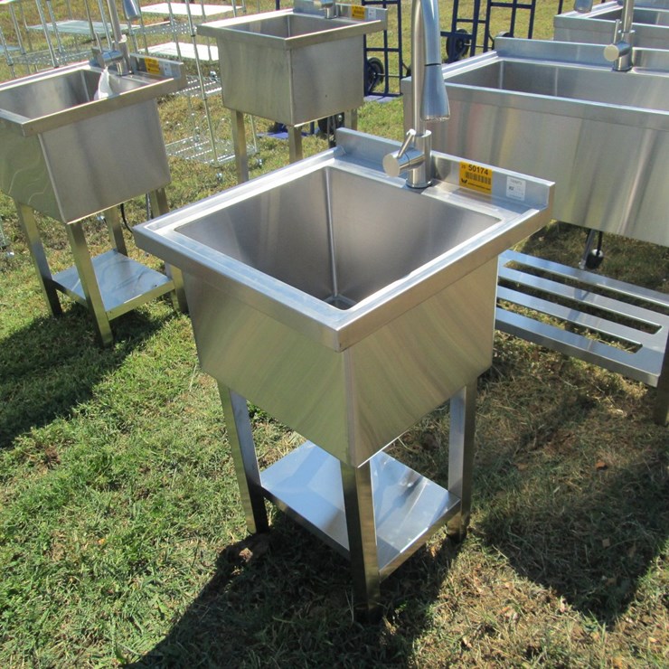 #50174 • Unused Trinity 21.5" x 22" Stainless Steel Single Basin Sink with Faucet INV#50174