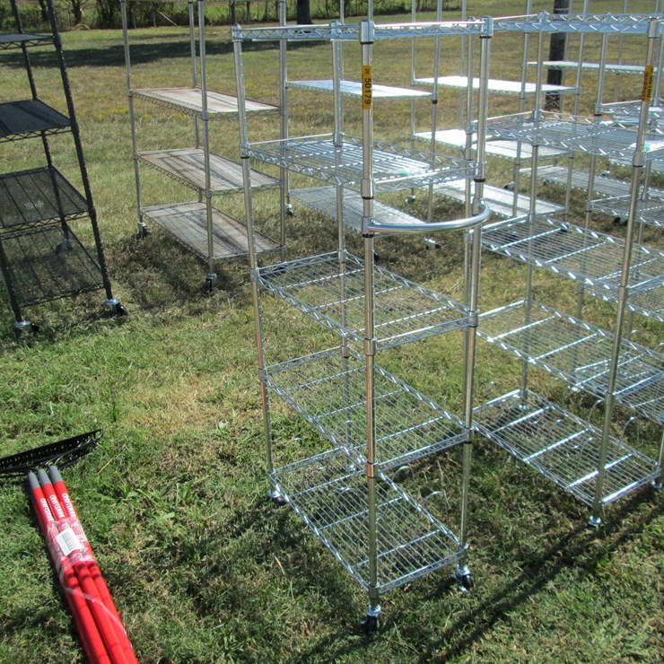 #50179 • 2'x1'x55" 5 Unit Rolling Metal Shelf INV#50179