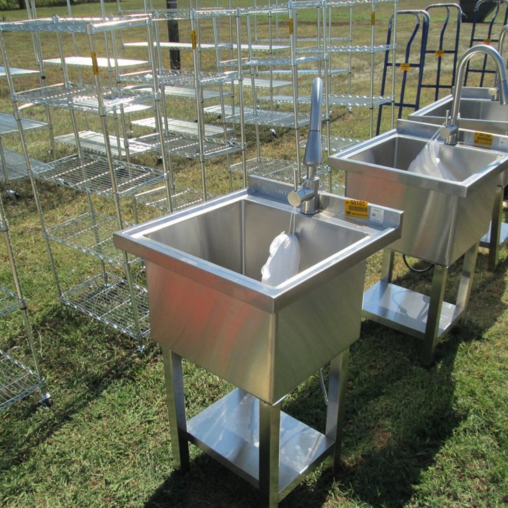 #50165 • Unused Trinity 21.5" x 22" Stainless Steel Single Basin Sink with Faucet INV#50165