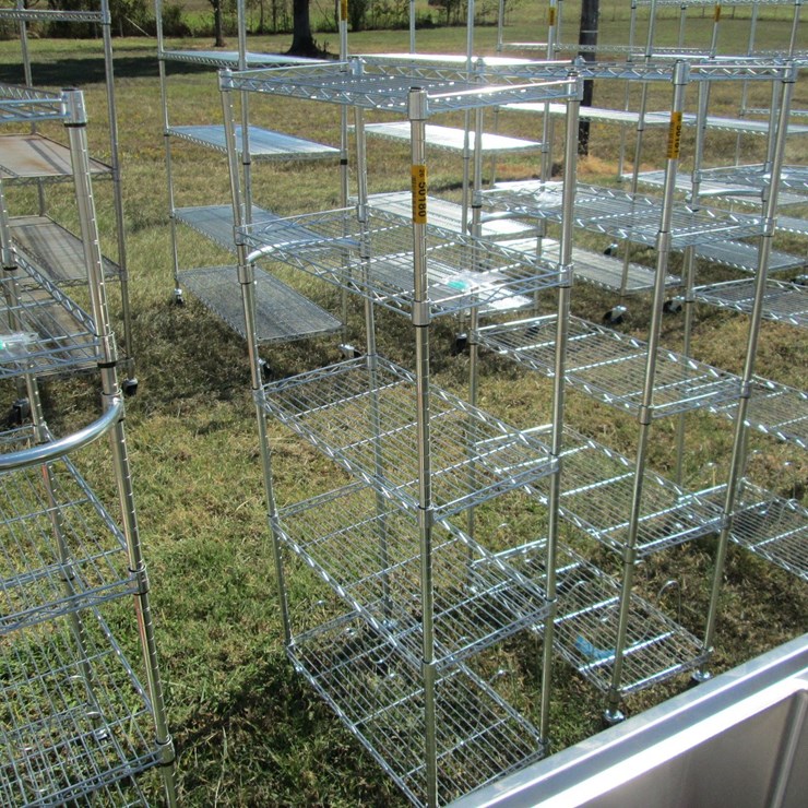 #50180 • 2'x1'x55" 5 Unit Rolling Metal Shelf INV#50180