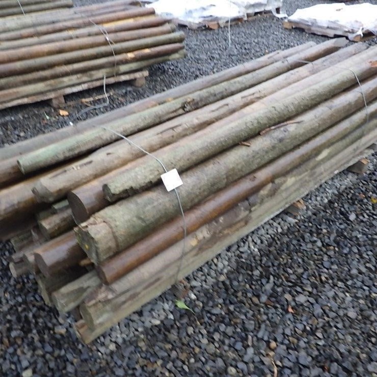 Round Wooden Fence Posts 8'L