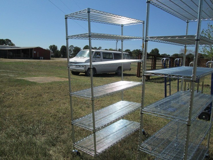 #50140-•-unused-4'-wide-x-18"-deep-x-76"-tall-silver-metal-rolling-shelf---6-high-inv#50140-image-2