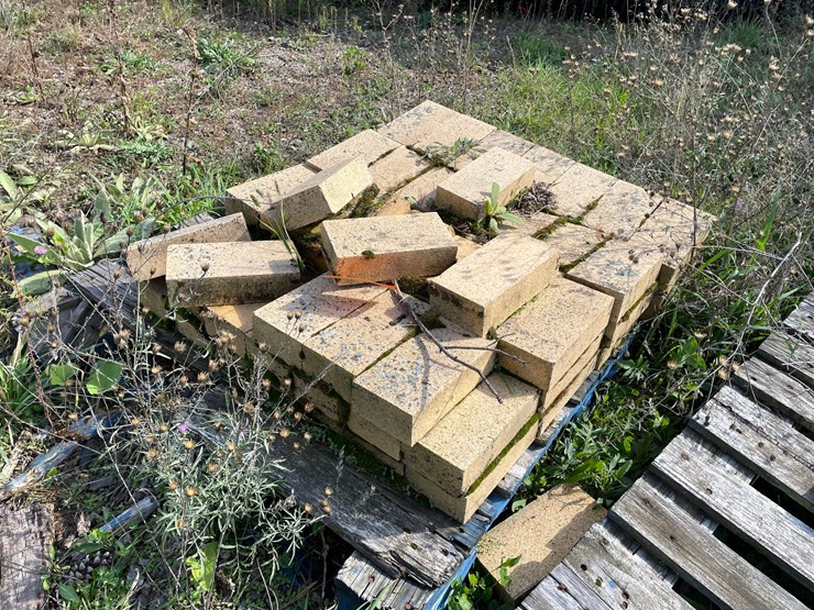#1628-•-pallet-of-brick-and-pallet-of-concrete-blocks-image-1