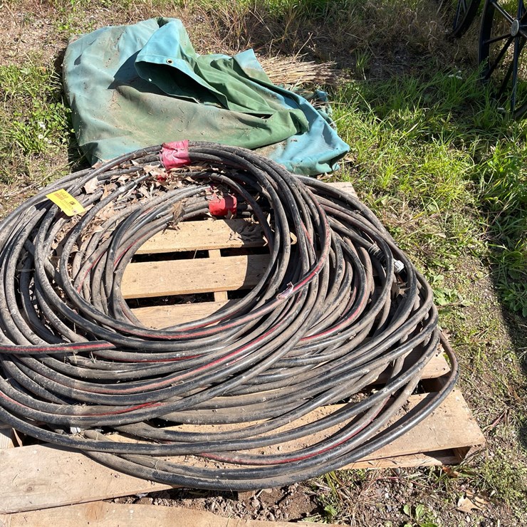 #1649 • (2) Garden Hoses and Canvas Tarp