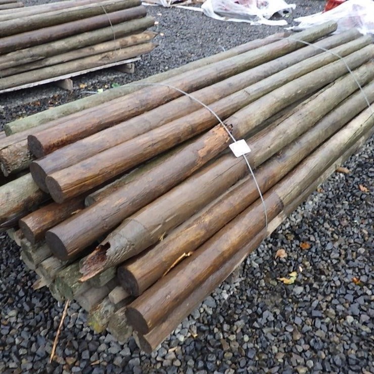 Round Wooden Fence Posts 8'L