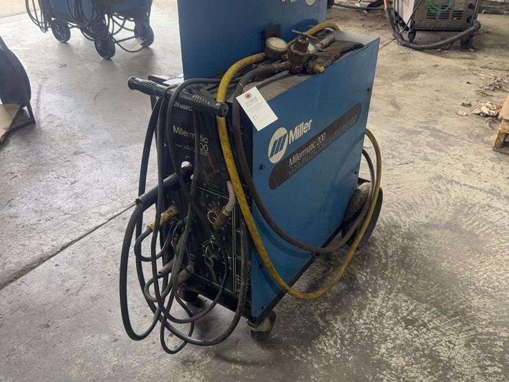 millermatic-200-cv/dc-arc-welding-power-source-with-wire-feeder,-wire-feeder-needs-work,-with-leads-image-1