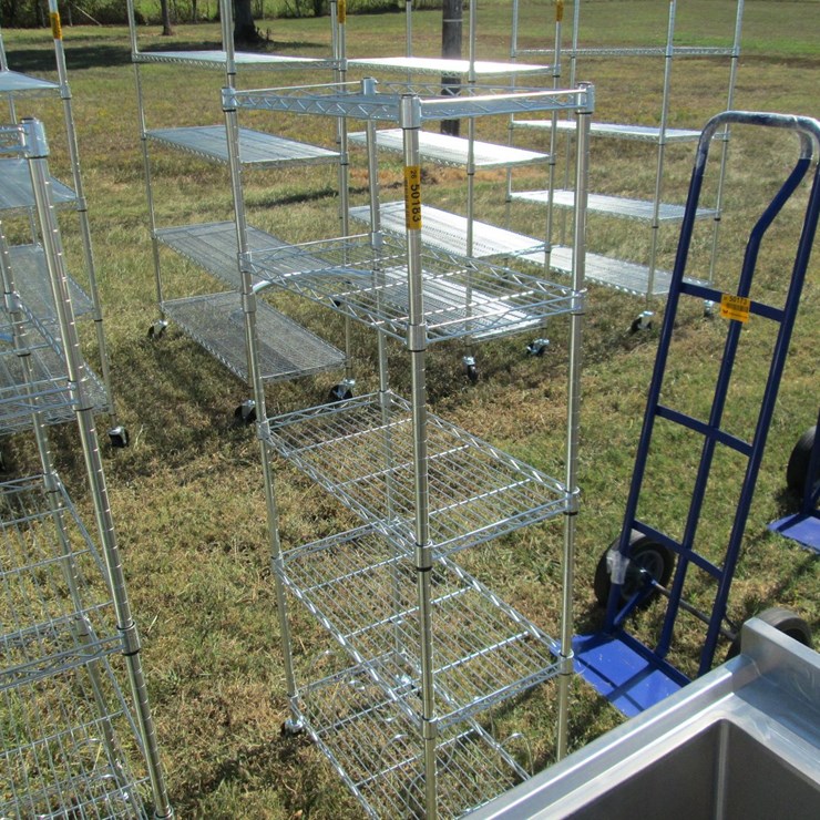 #50183 • 2'x1'x55" 5 Unit Rolling Metal Shelf INV#50183