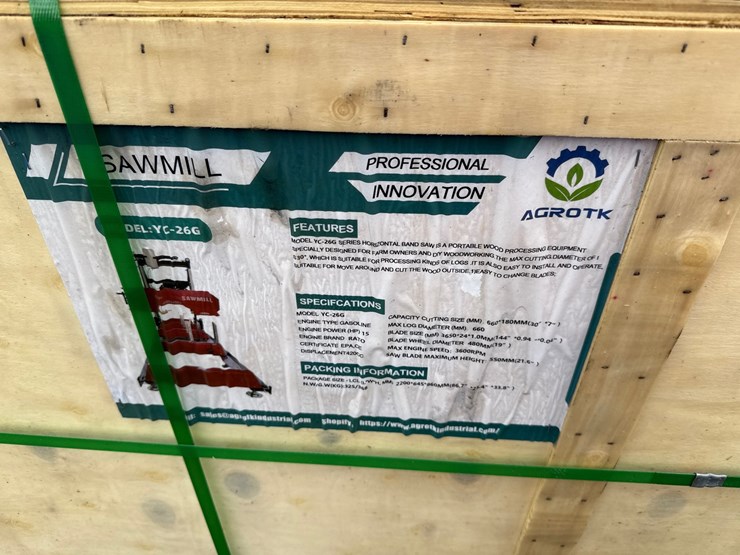 #6042-•-agrotk-yc-26g-sawmill-w/-gas-engine-image-2