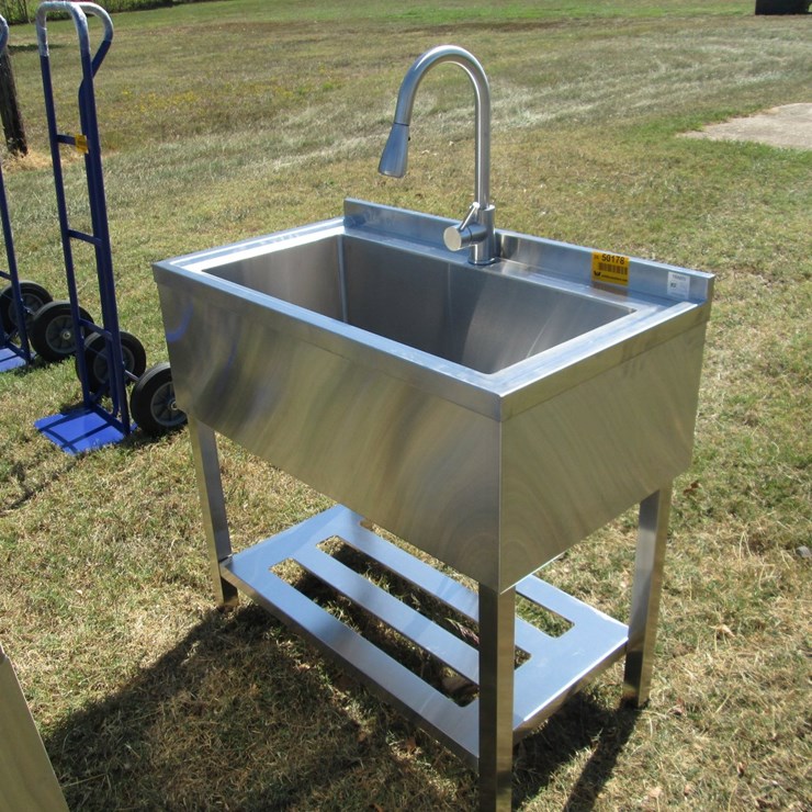 #50178 • Trinity 3' x 20" Stainless Steel Large Capacity Single Basin Sink with Faucet INV#50178