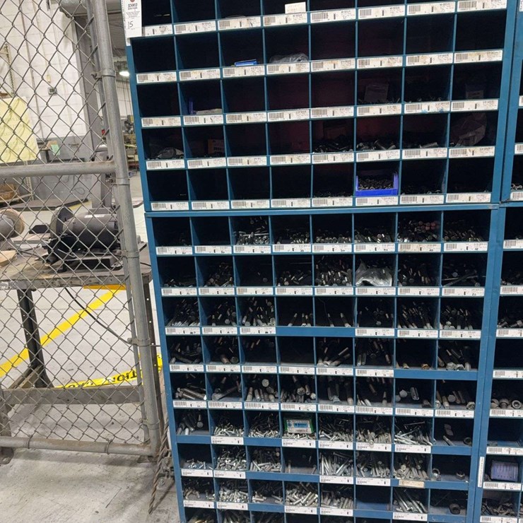 Hardware organizer 8x5 with 8x9 organizer loaded with various hardware, nuts, bolts, cap screws,