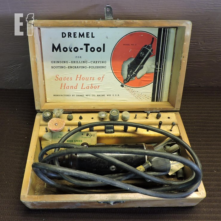 VINTAGE DREMEL IN ORIGINAL WOODEN BOX, WORKING
