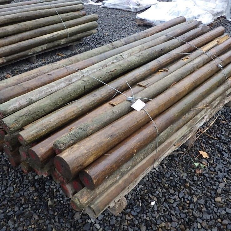 Round Wooden Fence Posts 8'L