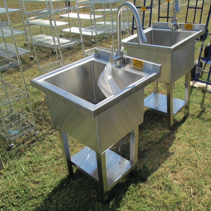 #50166 • Unused Trinity 21.5" x 22" Stainless Steel Single Basin Sink with Faucet INV#50166