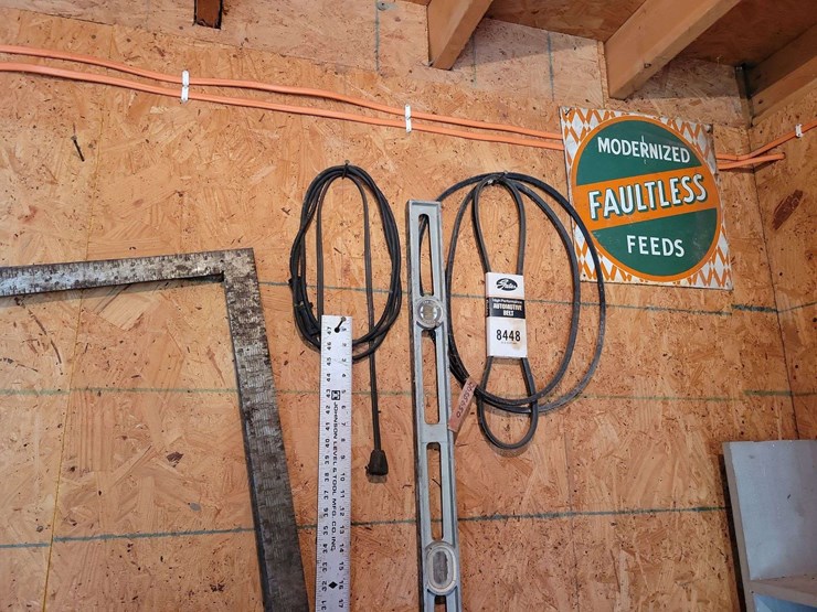 shop-contents-lot-with-metal-workbench,-hand-tools,-automotive-parts,-hardware,-and-signage-image-9
