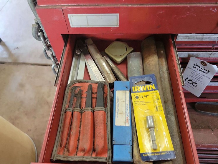 home-tool-storage-red-rolling-tool-chest-and-top-box-with-assorted-hand-tools-image-3