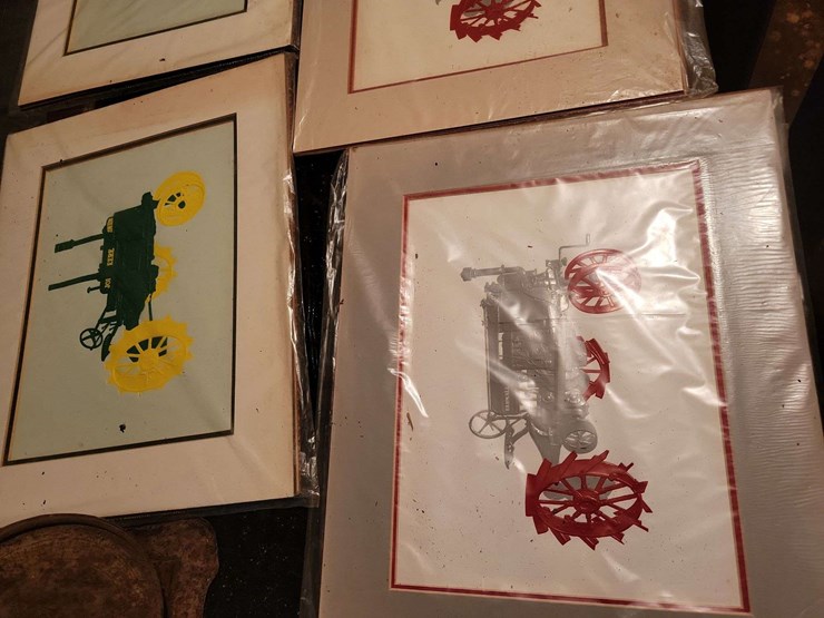 framed-tractor-art-prints,-scale,-watkins-salve-tin,-and-assorted-collectibles-image-2