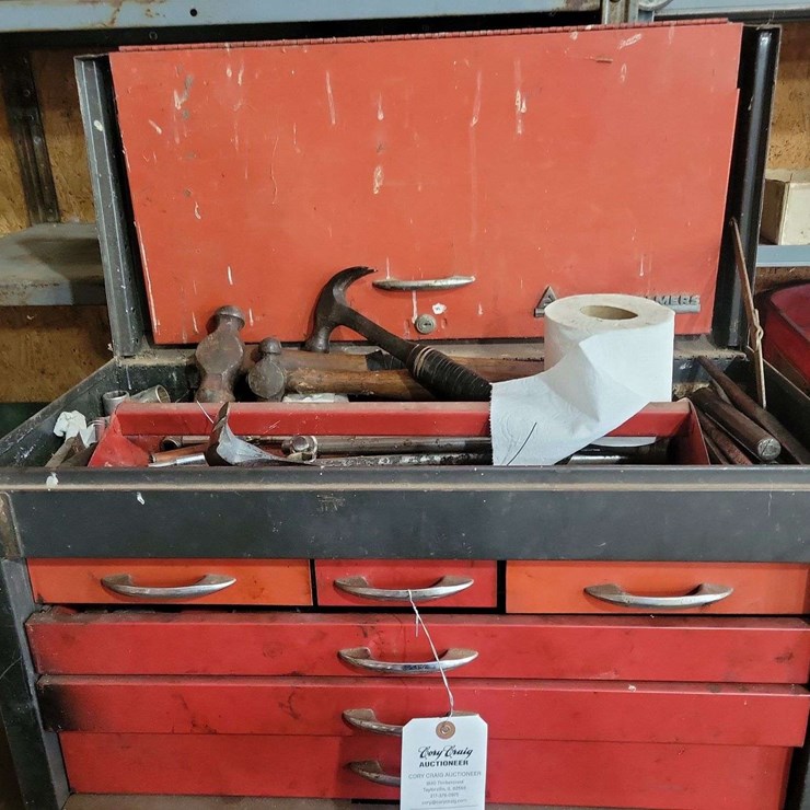 Allis-Chalmers Branded Tool Chest with Assorted Hand Tools