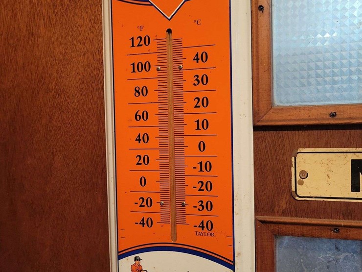 allis-chalmers-tractor-metal-thermometer-by-taylor-image-1