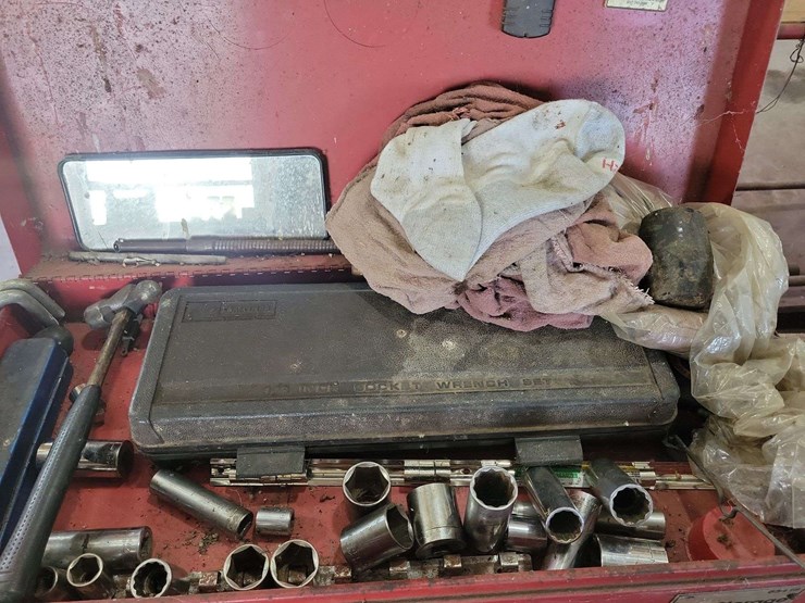home-tool-storage-red-rolling-tool-chest-and-top-box-with-assorted-hand-tools-image-2