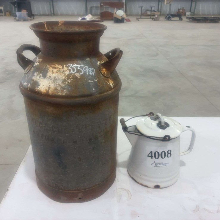Vintage Coffee Pod And Milk Can