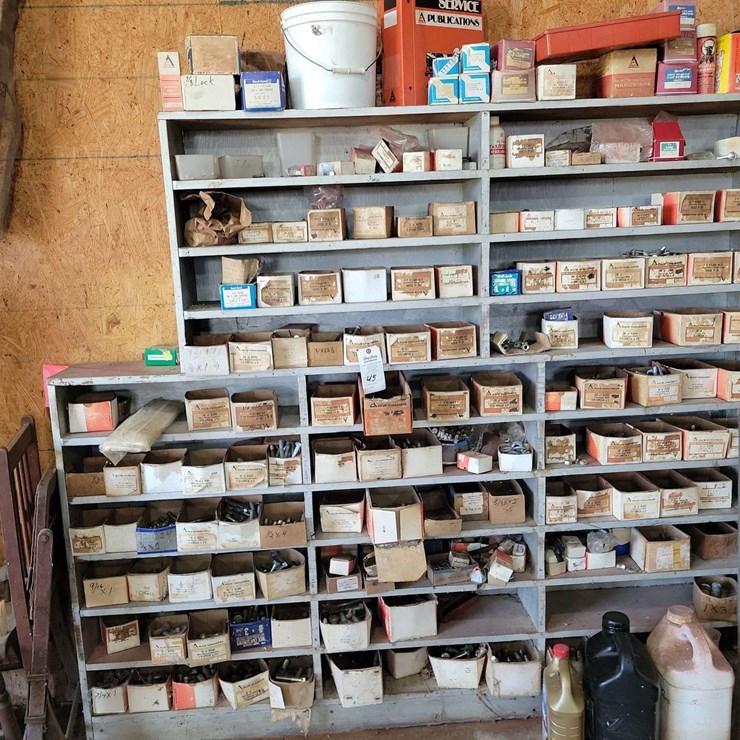 Allis-Chalmers Parts Bin and Assorted Hardware