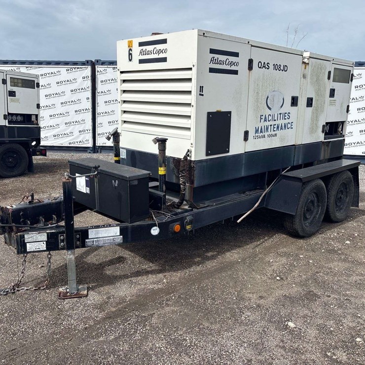 Atlas Copco QAS108JD 125kVA Towable Diesel Generator