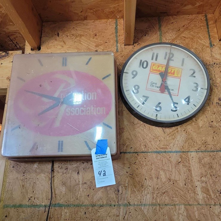 Garst Seed Company and Red Association Advertising Wall Clocks - Lot of 2