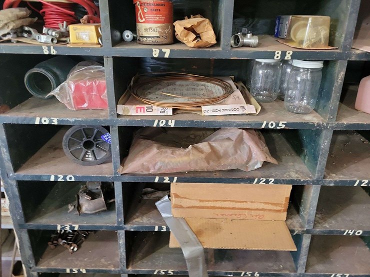large-wooden-workshop-parts-storage-cubby-unit-with-assorted-hardware-and-supplies-image-3