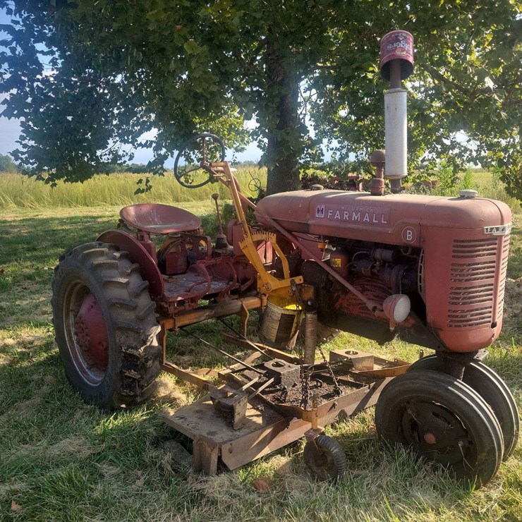 Farmall B with Woods Belly Mower