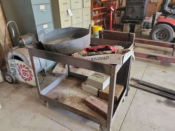 rolling-metal-utility-cart-with-assorted-hand-tools-and-metal-basin-image-1