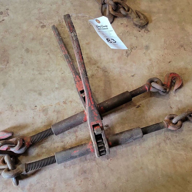 Pair of Ratchet Load Binders with Red Painted Handles