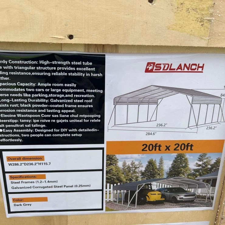 2026 SDLANCH 20ft x 20ft High-End Carport