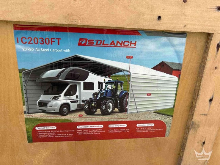 2026-sdlanch-20ft-x-30ft-steel-carport-with-enclosed-sidewalls-image-4