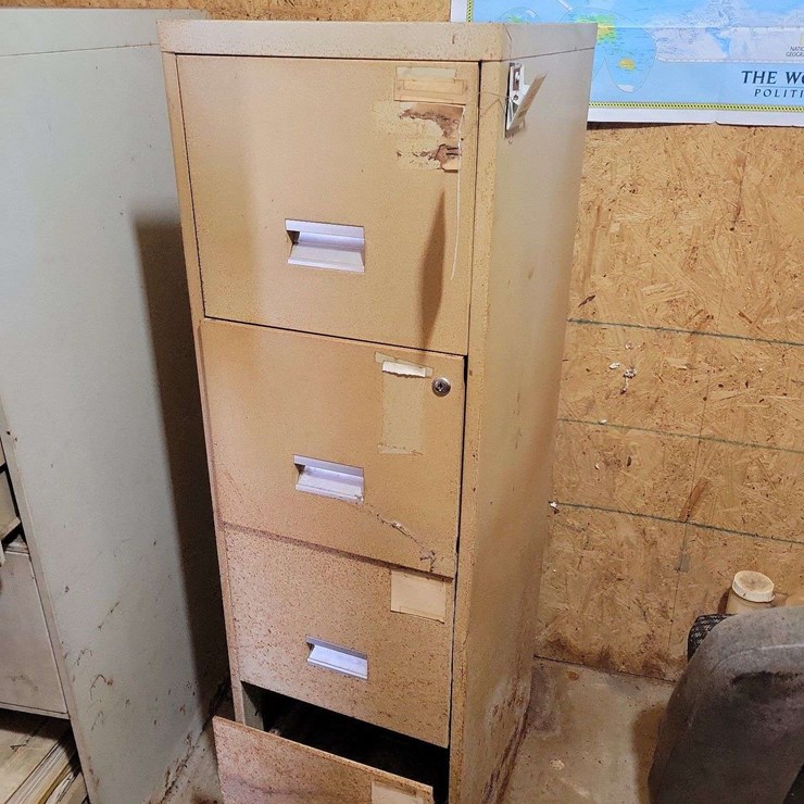 Metal Four-Drawer Office Filing Cabinet