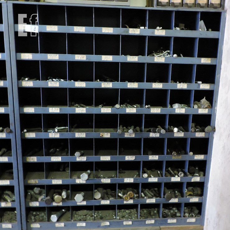 FREE STANDING PARTS/HARDWARE BIN W/CONTENTS