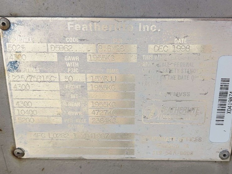 1999-featherlite-5025-box-trailer,-tandem-axle,-with-rear-fold-down-gate,-insulated,-side-door,-8.6x23,-gvwr:10,400,-vin#-4fgl02821xd419874-image-19