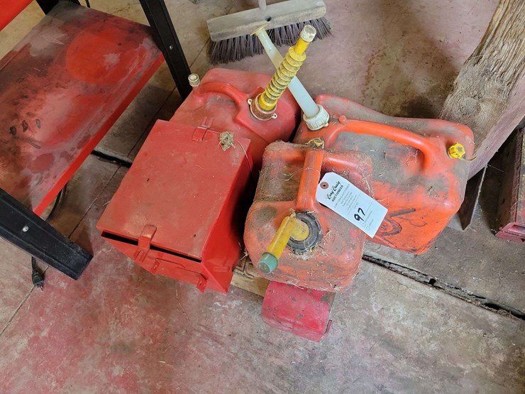 lot-of-red-fuel-cans-and-storage-box-image-1