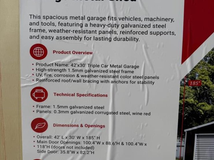 #131-•-triple-garage-metal-shed---42'-x-30'---sdl4230tgm-image-3
