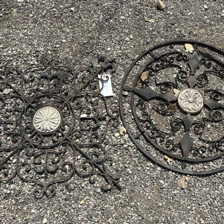 #38 • (2) Rustic Cast Iron Medallions