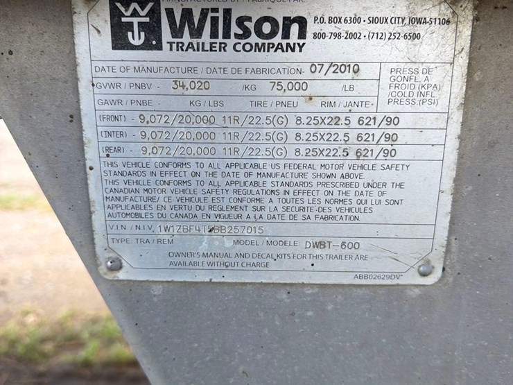 2011-wilson-46ft-fixed-tri-axle-live-bottom-semi-belt-trailer--1-owner--very-clean-trailer-image-76