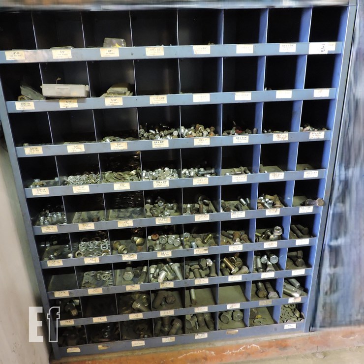 FREE STANDING PARTS/HARDWARE BIN W/CONTENTS