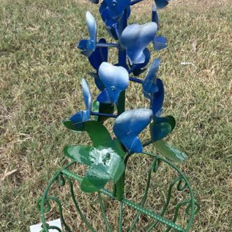 #172 • Metal Art - Bluebonnet Flower Pot Stand