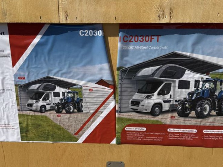 #129-•-steel-carport-w/-side-wall--20'-x-30'---sdlc2030ft-image-2